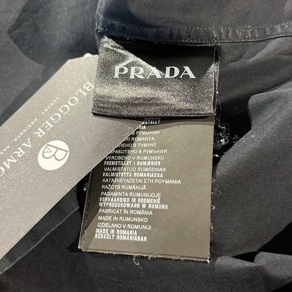 Prada SS/15 Navy Topstitched Buttoned Short-Sleeve Shirt - Picture 10 of 13